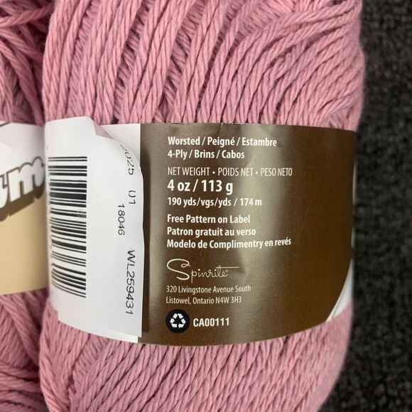 Lot Of 2 Lily Sugar'n Cream Yarn Rose Pink Worsted 100% Cotton 4oz Each - Picture 6 of 6